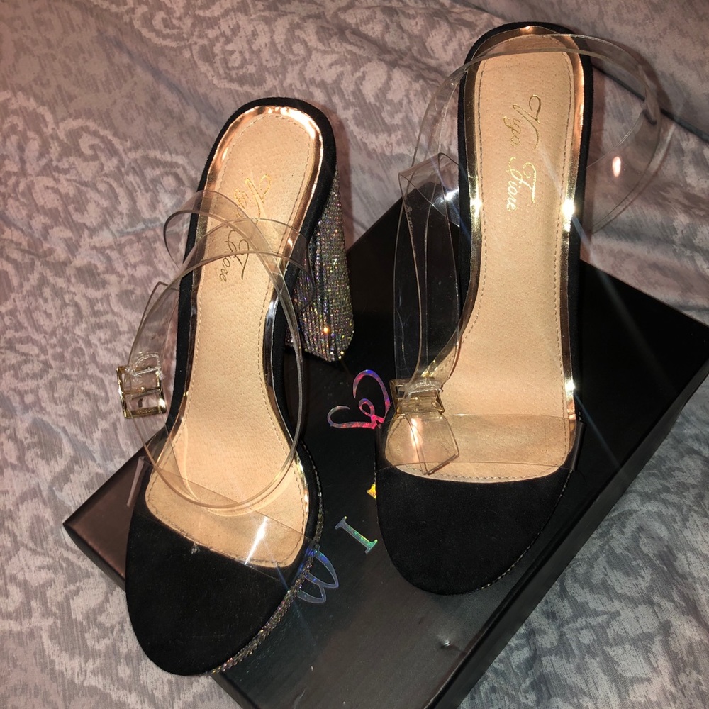 Windsor Clear Rhinestone Heels - Picture 2 of 5